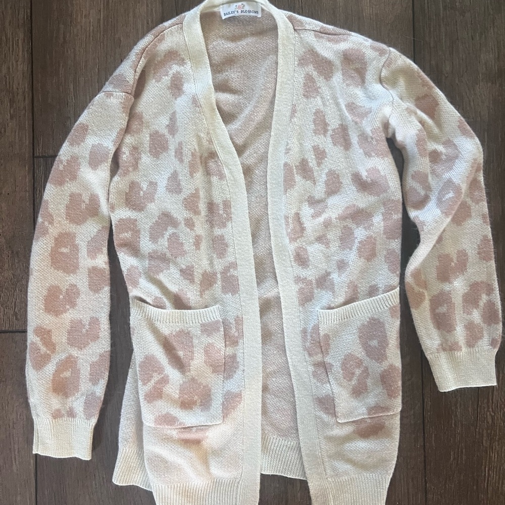 Leopard Print Open Front Cardigan